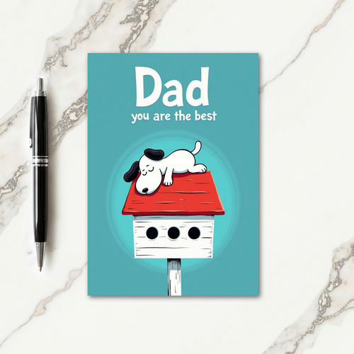 Best Dad Resting Dog Art Card