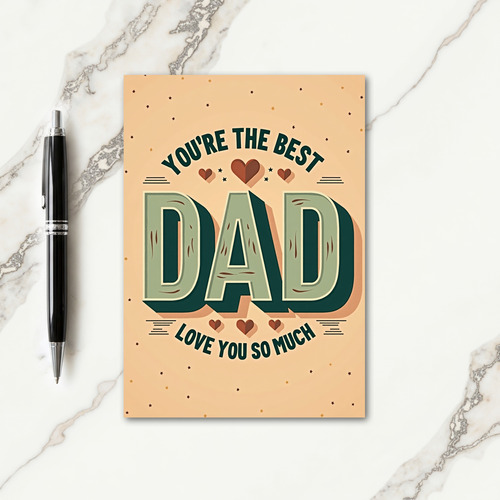 Best Dad Retro Style Card