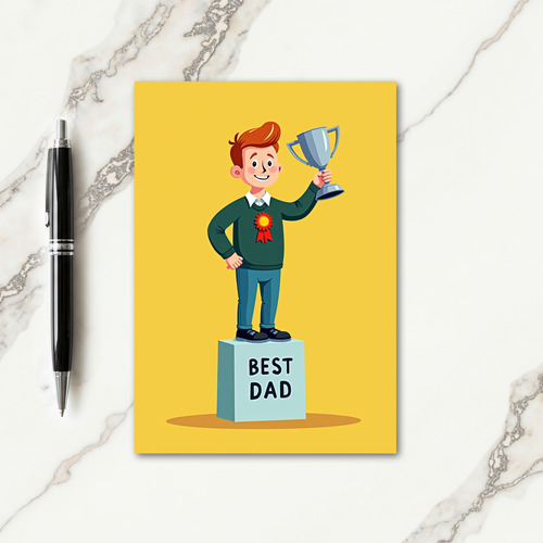 Best Dad Rosette Award Card