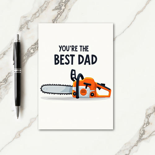 Best Dad Saw Illustration Card