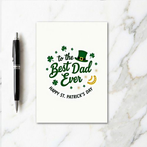 Best Dad Shamrock Pattern Card
