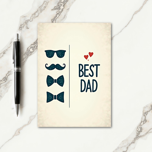 Best Dad Teal Accessory Card