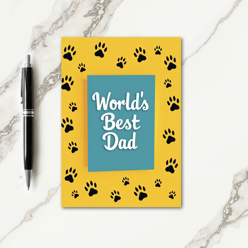 Best Dad Teal Blue Card