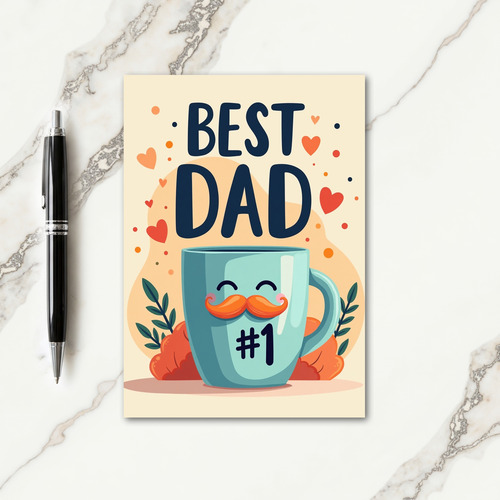 Best Dad Teal Type Art Card