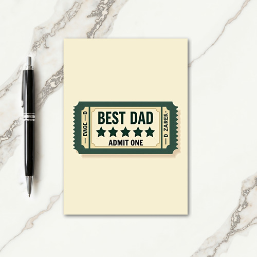 Best Dad Ticket Fathers Day Card