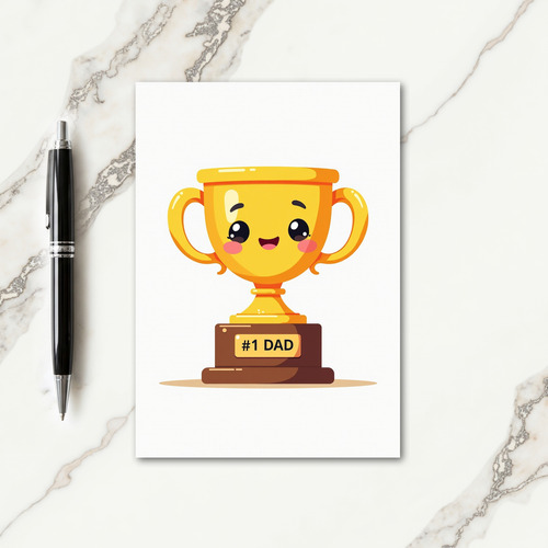 Best Dad Trophy Award Card
