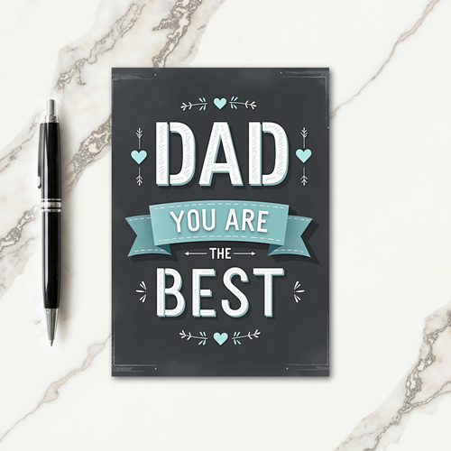 Best Dad Vintage Chalk Art Card