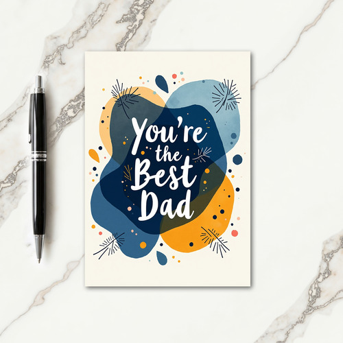 Best Dad Watercolor Art Card