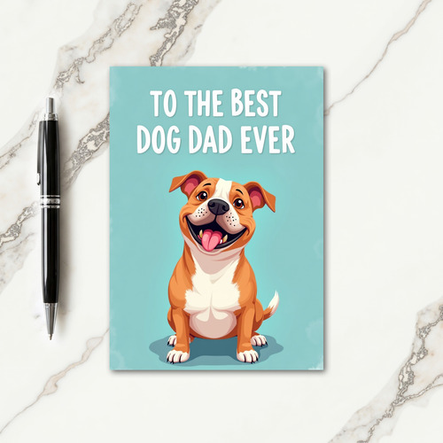 Best Dog Dad Cartoon Style Card