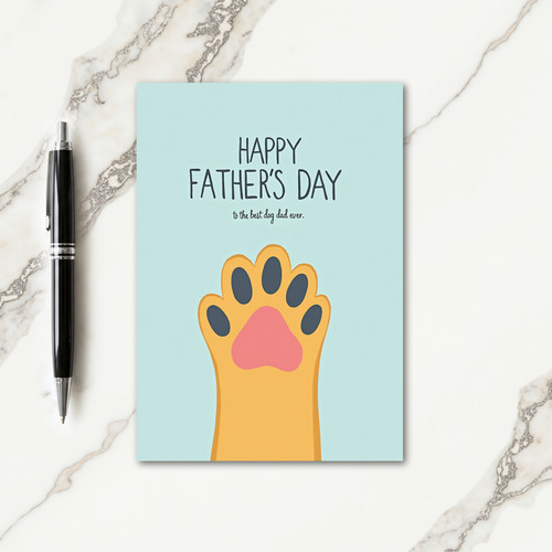 Best Dog Dad Golden Paw Card