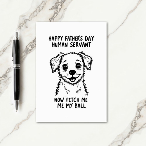 Best Dog Dad Sketch Portrait Card
