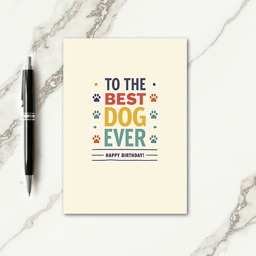 Best Dog Ever Paw Print Card