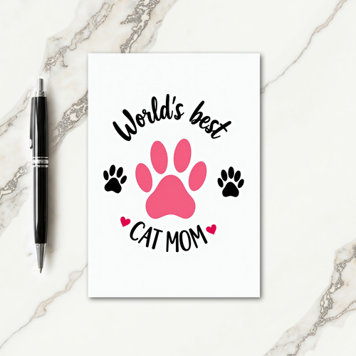 Best Dog Mom Paw Print Card