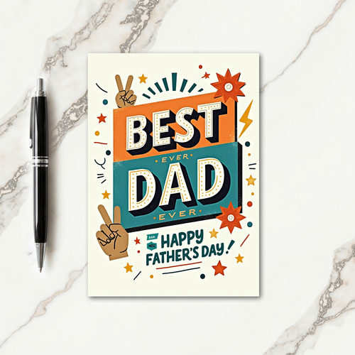 Best Ever Dad Illustration Card