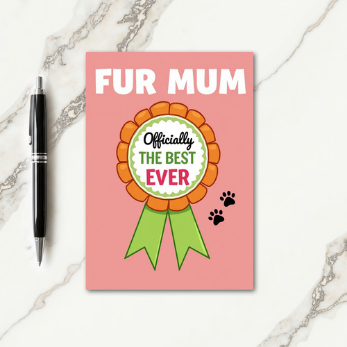 Best Fur Mum Award Illustration Card