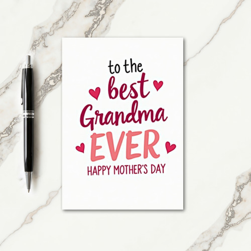 Best Grandma Hearts Day Card