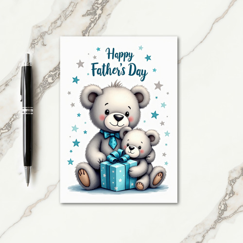 Best Grey Bear Dad Card