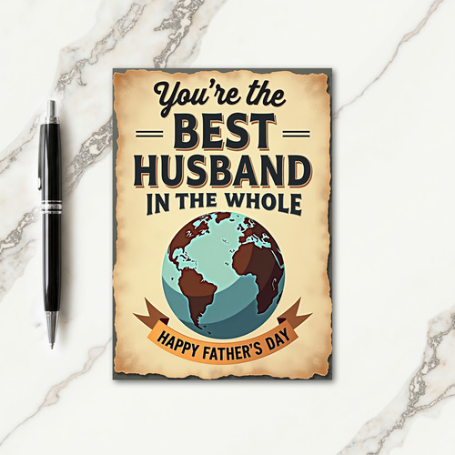 Best Husband Earth Fathers Day Card