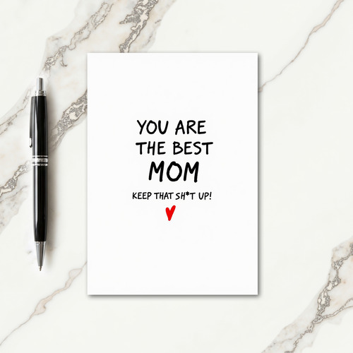 Best Mom Bold Text Design Card