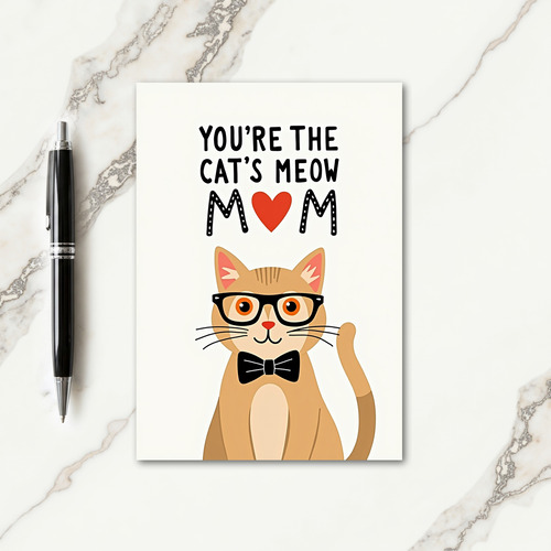 Best Mom Cats Meow Greeting Card