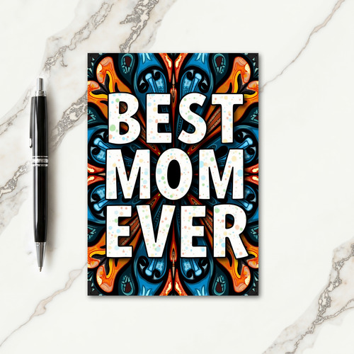Best Mom Confetti Art Card