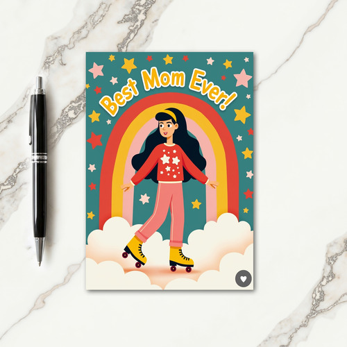 Best Mom Ever Star Skates Card