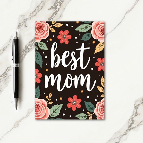 Best Mom Faux Gold Sparkle Card