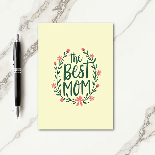 Best Mom Floral Art Card
