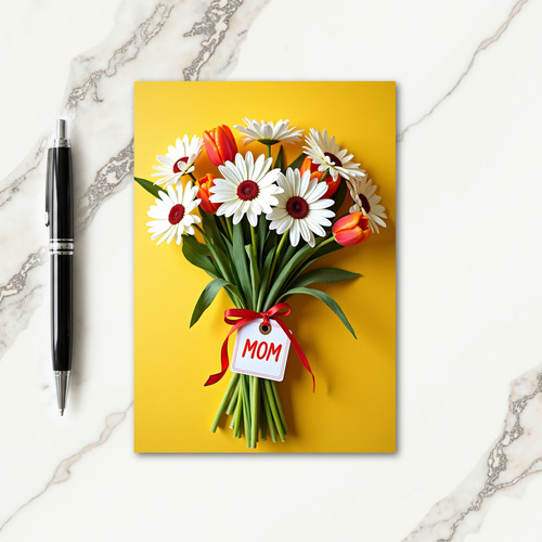 Best Mom Floral Bouquet Card