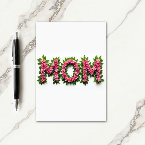 Best Mom Floral Letter Card