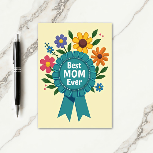 Best Mom Floral Pattern Card