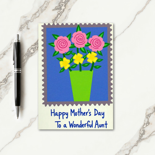 Best Mom Floral Postage Card