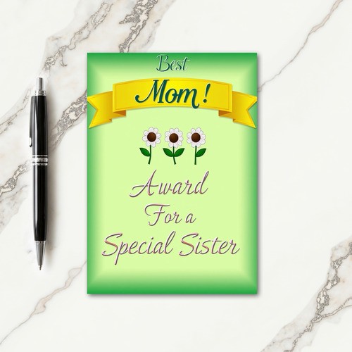 Best Mom Green Gradient Art Card