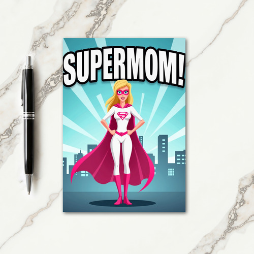 Best Mom Hero Illustration Card