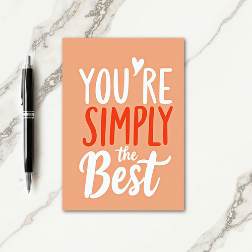 Best Mom Peach Tone Mothers Day Card