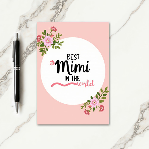 Best Mom Pink Blossom Art Card