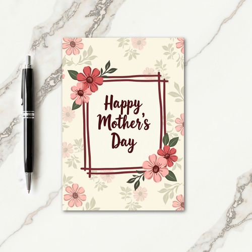 Best Mom Sketched Flower Card