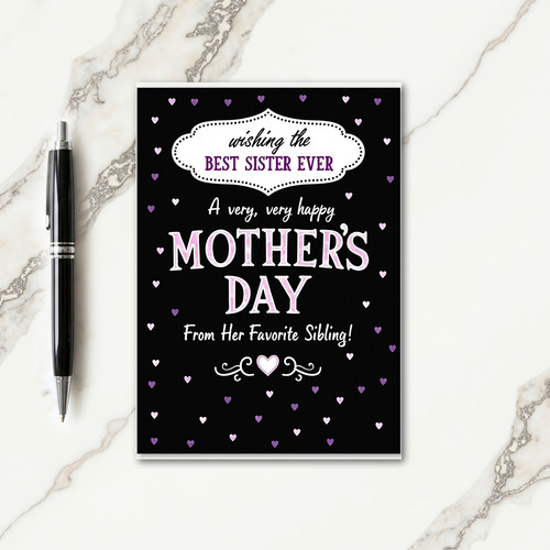 Best Mothers Day Sibling Card