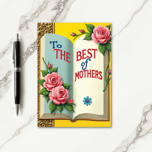 Best Mothers Open Book Card