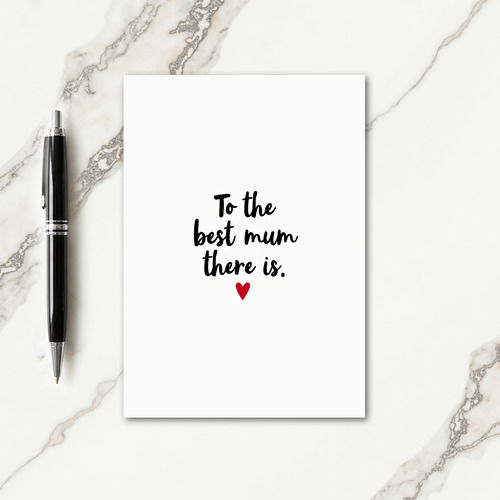 Best Mum Heart Illustration Card