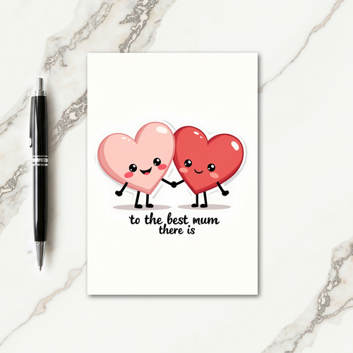 Best Mum Hearts Embrace Card