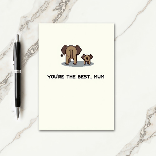 Best Mum Pixel Art Card
