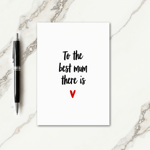 Best Mum Simple Heart Card