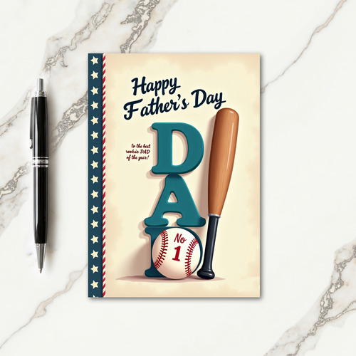 Best Rookie Dad Of Year Card