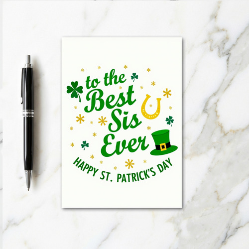 Best Sis Faux Gold St Patricks Card