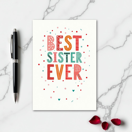 Best Sister Ever Cute Card