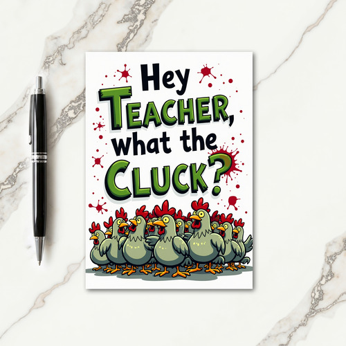 Best Teacher Chicken Card