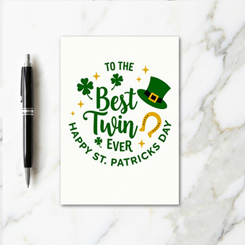 Best Twin Happy St Patricks Day Card