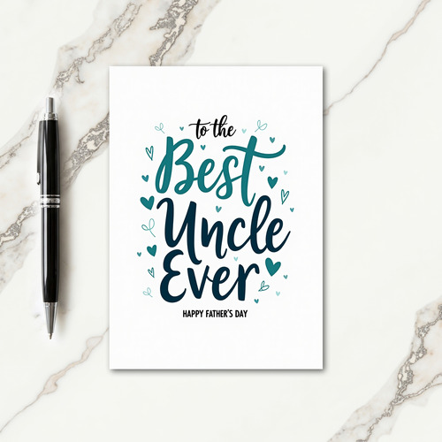 Best Uncle Teal Gradient Card
