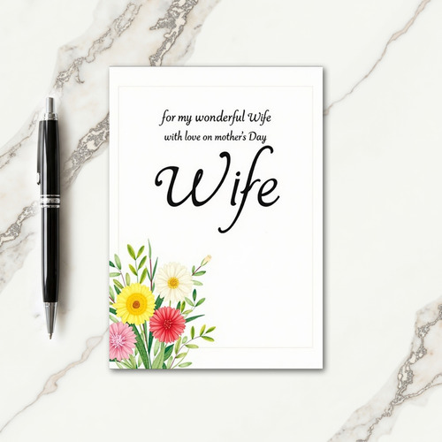 Best Wife Mothers Day Art Card